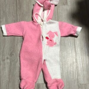 Tiny toys Knotting Y2K/Vintage Newborn Pink and White Kids One Piece